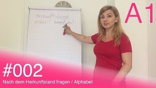 Njemački za početnike Deutsch A1  002  Nach dem Herkunftsland fragen  Alphabet [upl. by Austreng]