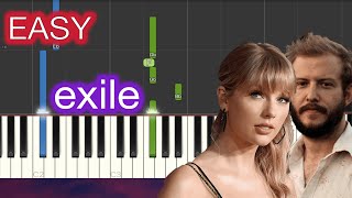 Taylor Swift  exile feat Bon Iver  EASY Piano Tutorial Synthesia [upl. by Young]