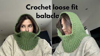 Easy crochet baggy balaclava tutorial I Beginner friendly loose fit hood tutorial [upl. by Gifford]