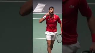 Djokovic having some fun with the Davis Cup crowd 😘 Shorts [upl. by Atilem]