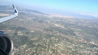 Aegean Airlines window view take off from Athens El Venizelos 4K engines roar [upl. by Nyrem168]