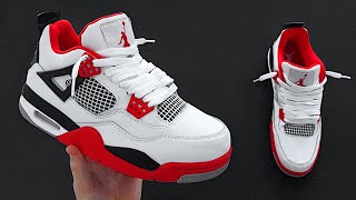 HOW TO LOOSELY LACE JORDAN 4s  AIR JORDAN 4 LACE STYLE [upl. by Wills]