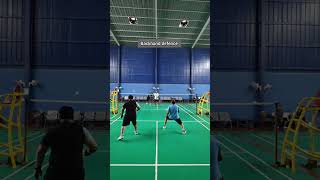 backhand defense and smash badminton shorts badmintonlovers [upl. by Timms]