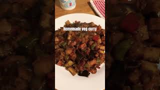 Homemade vegetable curry with carrots peppers aubergine and potatoes [upl. by Eanom]