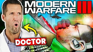 ER Doctor REACTS to Call of Duty Modern Warfare 3 COD MW3 Finishing Moves [upl. by Olivann]