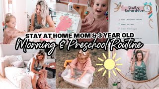 MORNING ROUTINE OF A STAY AT HOME MOM amp 3 YEAR OLD PRESCHOOL DAY IN THE LIFE Tres Chic Mama [upl. by Grondin]