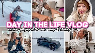 DAY IN THE LIFE VLOG  hair appt playing in the snow baking amp cleaning [upl. by Studner373]