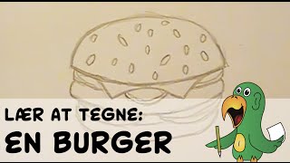 Lær at tegne EN BURGER  HVORDANTEGNERJEGDK [upl. by Hardi]