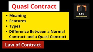 Quasi Contract  Types of Quasi ContractQuasi Contract in UrduHindi [upl. by Eba4]