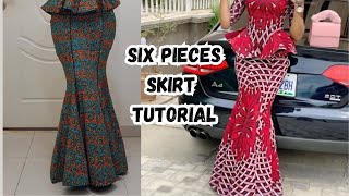 How to Cut and Sew a Six Pieces A line skirt Easiest Method [upl. by Garlinda]