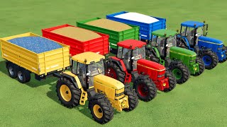 COLOURS OF TRACTOR  LOADING TROLLEY TRANSPORTING IN FS22  FARMING SIMULATOR 22 [upl. by Ennovahc]