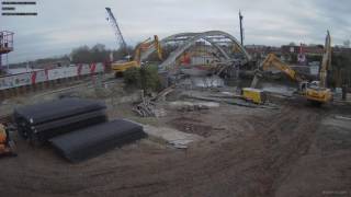 Timelapse afbraak brug Wervik [upl. by Adnimra]