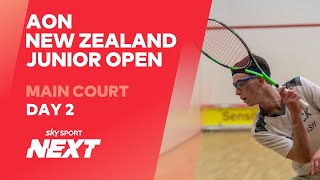 Day 2  MAIN COURT  AON New Zealand Junior Open 2021 [upl. by Llenwad]