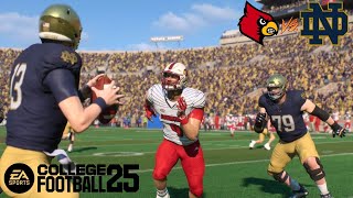 Louisville Football CFB25 Preview Game 4 at Notre Dame [upl. by Illil799]