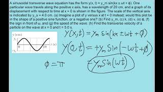 A sinusoidal transverse wave of wavelength 20 cm travels along a string in the positive direction of [upl. by Aiseneg]