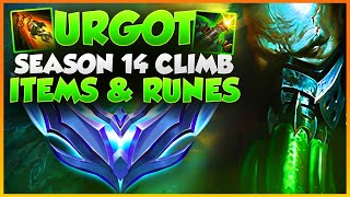 Climbing Through High Diamond with Urgot  Seven different matchups  Runes and Items Guide S14 2 [upl. by Ailemap]