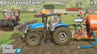 Bringing Water Spreading Slurry amp Sowing Canola│Bally Spring│FS 22│Timelapse9 [upl. by Yrahcaz]