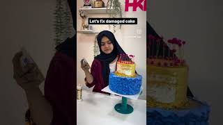 How to fix damaged cake tutorial  baking  designing hacks for bakers  home made whip cream recipe [upl. by Keelia]