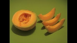 Cantaloupe Melon How to Eat Cantaloupe Fruit a different variety [upl. by Algy]