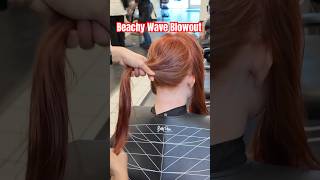 Beachy wave curls hairblowout hairstylist redhair redhairdontcare hairgoals salonlife [upl. by Dnomad]