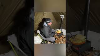 Winter Hammock Tent Camping P2 survival outdoortent bushcraft treetent camping wintercamping [upl. by Demona]