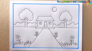 Koushole Drisso aka shikhun 🌳🏠 Learn to draw scenes with technique [upl. by Dela]