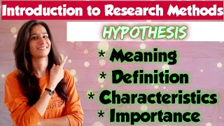 Hypothesis  Introduction to Research Methods  MEd  UGC NET Education  Inculcate Learning [upl. by Kunin435]