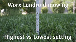 Worx Landroid cutting on highest vs lowest setting [upl. by Dragde]