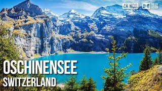 Oeschinensee Spectacular Blue Lake 🇨🇭 Switzerland 4K HDR Walking Tour [upl. by Gail]