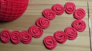 Ленточное кружево РОЗОЧКИ урок вязания крючком Crochet lace tape [upl. by Awhsoj]