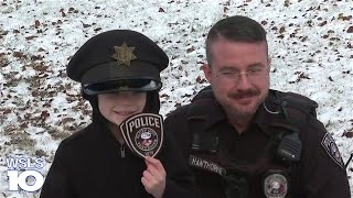 Virginia boy collects police and fire patches [upl. by Aderf902]