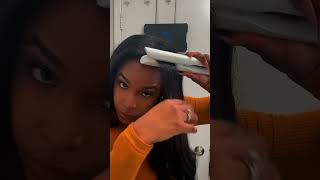 Watch me curl my hair with a flat iron 🤍 [upl. by Anawik28]