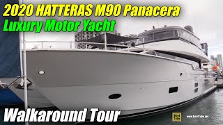 2020 Hatteras M90 Panacera Luxury Yacht  Walkaround Tour  2020 Miami Yacht Show [upl. by Thema]