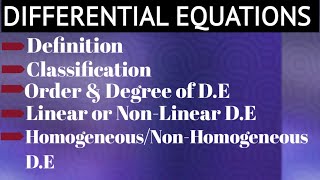 Differential Equations  Introduction [upl. by Akenet]