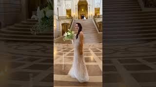 Wedding in San Francisco City Hall 2024 Elvira Bashanaeva in ELVIENSE wedding haute couture dress [upl. by Ruffin244]