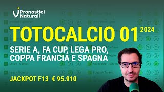 1° Totocalcio 2024 con Jackpot Formula 13 ma selezione partite da lancio della monetina [upl. by Graubert116]