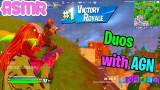 ASMR Gaming 🍀 Fortnite Duos with AGN Relaxing Gum Chewing  Controller Sounds Whispering 🎧 [upl. by Bik148]