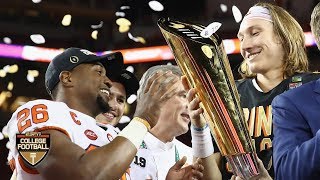 Clemson receives the CFP National Championship Trophy  College Football [upl. by Ahsikram610]