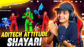 Aditech Best Attitude Shayari 😎🔥  Must Watch ❤ shorts aditech  Garena Free Fire [upl. by Ontina]