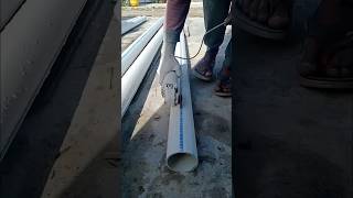 Aligning a water drainage pipe on the roof edgeplumbingpipe roofinstallationsatisfyingshorts [upl. by Tiebold]