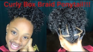 Crochet Curly Box Braid Ponytail for Kids [upl. by Herrington]