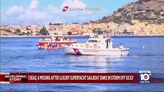 Superyacht sinks in Italy leaving 1 dead 6 missing [upl. by Ekusuy728]