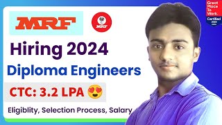 MRF Group is Hiring Diploma Engineers 2024। Freshers। CTC 32 LPA। Job Vacancy 2024। Latest Jobs [upl. by Hamrnand405]