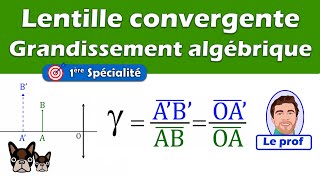 Grandissement algébrique  optique 1ère spécialité Lentille convergente [upl. by Nivonod263]