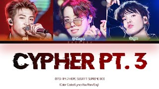 BTS Cypher Pt 3 Lyrics Color Coded Lyrics HanRomEng가사 Rap Line [upl. by Garret]