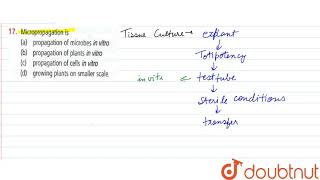 Micropropagation is [upl. by Fedora]