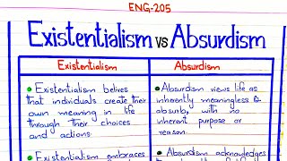 Existentialism VS Absurdism ENG205 4thsemester pu [upl. by Arianne]