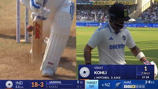 Virat Kohli wicket today vs New Zealand Virat Kohli catch out in India vs New Zealand 3rd Test [upl. by Ditzel]