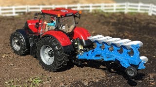 BRUDER RC tractor CASE plowing with Lemken plow [upl. by Giarla]