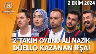 MASTERCHEF 2 TAKIM OYUNU ALİ NAZİK DÜELLO KAZANAN İFŞA SÜRPRİZ POTA MI 02102024 TV 8 CANLI İZLE [upl. by Elleda]